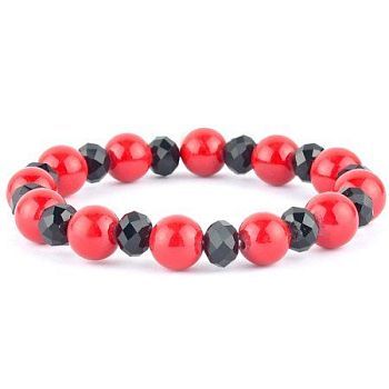 Браслет пресс. Коралл, хрусталь "Тутси" арт. бП1930-16