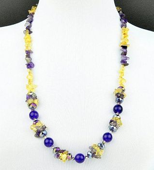 Бусы Аметист, цитрин "Романтика" арт. П2793