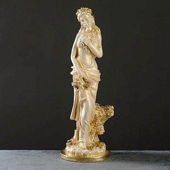 Фигура "Девушка с виноградом" слоновая кость, 50х20см