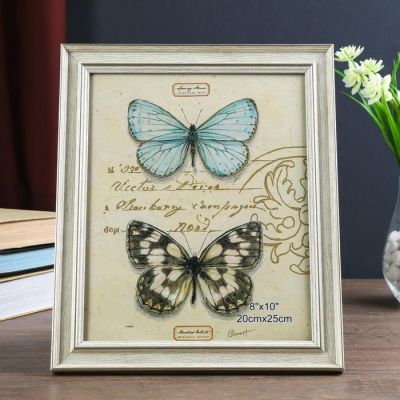 Фоторамка пластик 20х25 см "Базиль" выбеленный дуб с золотым обрамлением 29х24 см