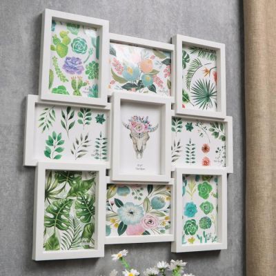 Фоторамка пластик на 9 фото 13х18 см "Большая семья" белая 52х52 см