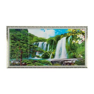 Часы-картина настенные, серия: Природа, "Водопад", 50х100  см, микс