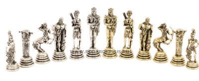 Шахматы "Воины" камень змеевик доска 28х28 см №9