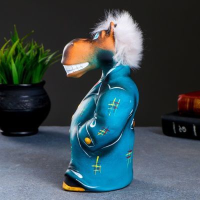 Копилка "Конь в пальто" 22см, зелён