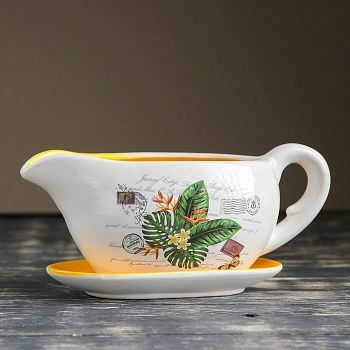 Горшок цветочный в форме кувшина"Листья" 25*11*11 см