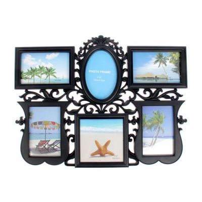 Фоторамка "Кружева" на 6 фото 10х15 см, 13х13 см, чёрная