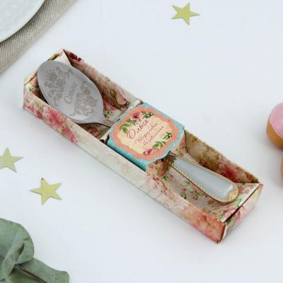 Ложка с гравировкой чайная "Ольга" в подарочной коробке