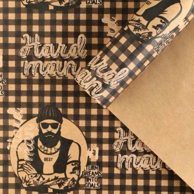 Бумага упаковочная крафтовая Hard man , 50 × 70 см