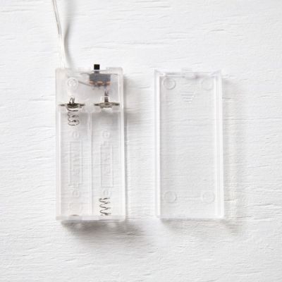 Гирлянда «Мишура» 2 м роса, IP20, красная нить, 44 LED, 8 слоёв, d=3 см, свечение белое, ААх2