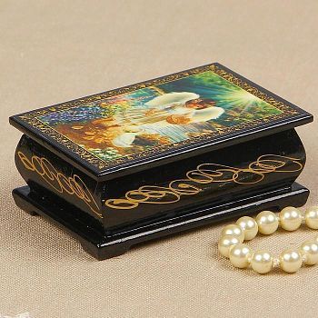 Шкатулка «Ангелочек с птичками», 6×9 см, лаковая миниатюра