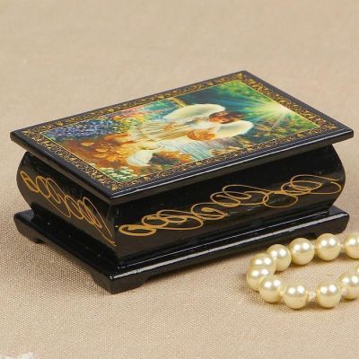 Шкатулка «Ангелочек с птичками», 6×9 см, лаковая миниатюра