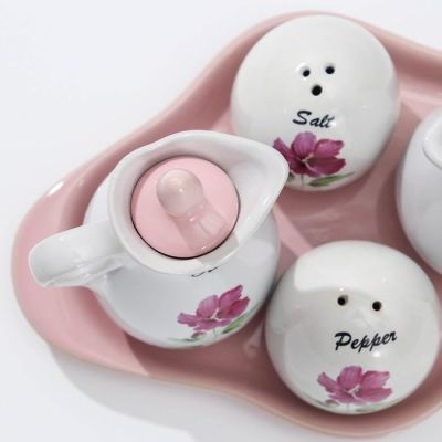 Набор для специй «Фиалка», 4 предмета на подставке