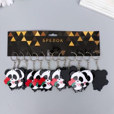 Брелок акрил "Панда-романтик" 5,3х4,6 см