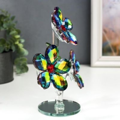 Сувенир стекло "Три ромашки" голография 18,5х7,7х17 см