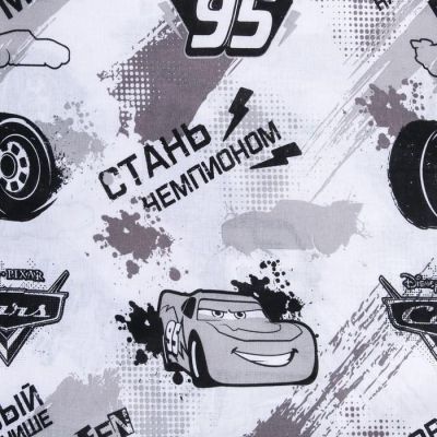 Детское постельное бельё 1,5 сп "Время побеждать" Тачки , размер 143х215 см, 150х214 см, 50х70 см -1 шт., 100% хлопок, поплин 125 г/м2