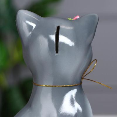 Копилка "Даша" глянец, серая, микс