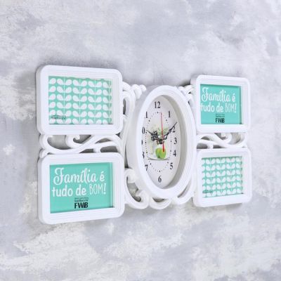 Часы настенные, серия: Фото, "Лоза", белые, 51х26 см