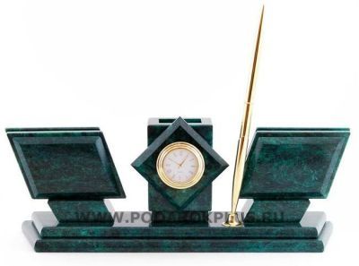 Письменный прибор "Канцлер" камень змеевик №39