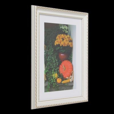 Фоторамка пластик 21Х30 см (881G)  белый с золотом