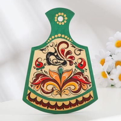 Досочка разделочная «Фигурная», 12×0,8×17 см, ракульская роспись