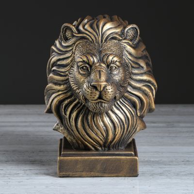 Копилка "Лев", чёрно-золотистый цвет, 25 см