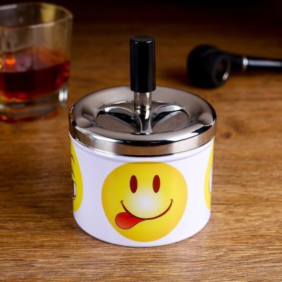 Пепельница бездымная "Смайлики", 9х11.5 см