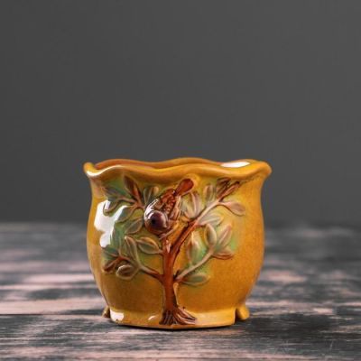 Кашпо керамическое "Фруктовый сад", микс 8*7см