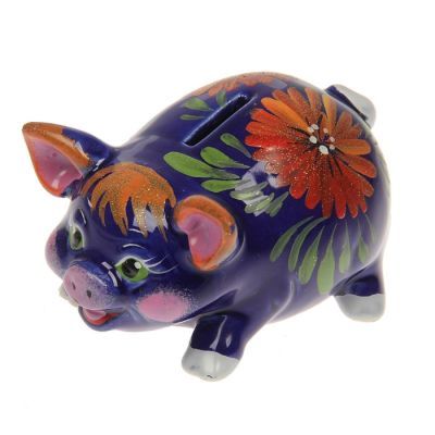 Копилка "Свинка", глянец, разноцветный, 8 см, микс