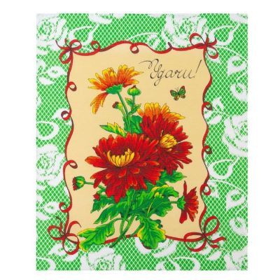 Полотенце вафельное  "Удачи" 45х60 см, салатовый, 160 гр/м, хл,