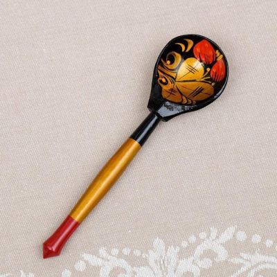 Сахарница«Ягодка», с ложкой, 12×13 см, хохлома