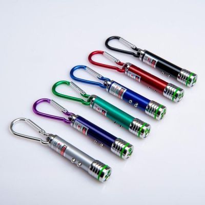 Лазерная указка с карабином, 2 LED, 2 режима, микс, 7 х 1.4 см