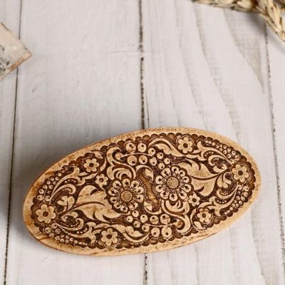 Заколка «Незабудка», береста