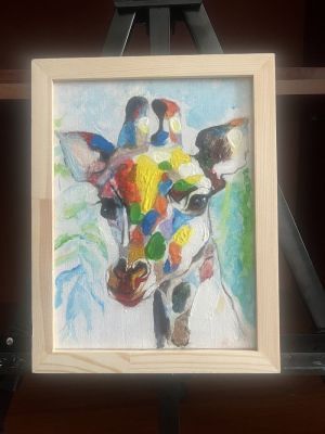 Картина акрилом на холсте "Настроение" в деревянной рамке (24 х 18 см)