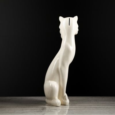 Копилка "Кошка Сиамская",глазурь, белая, 42 см