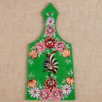 Доска разделочная «Цветы», городецкая роспись