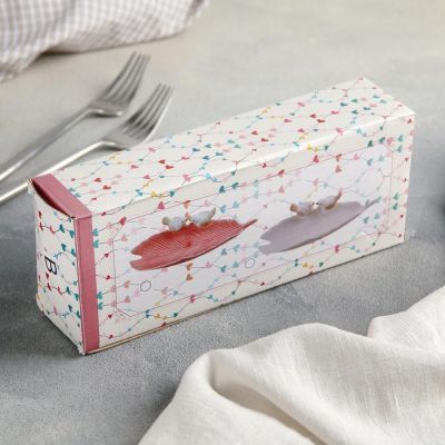 Блюдо «Птички на листочке», 21×8×5 см, цвет розовый