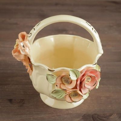 Конфетница "Корзинка с ручкой", керамика, 16 см, микс