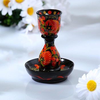 Подсвечник «Ягодка», 6×6×9 см, хохлома