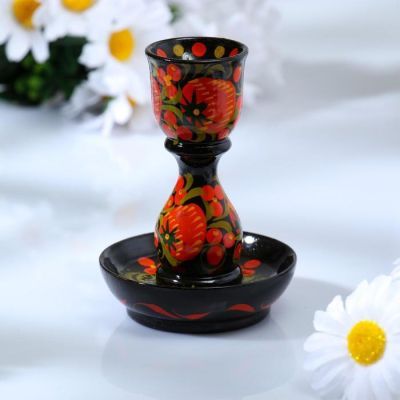 Подсвечник «Ягодка», 6×6×9 см, хохлома