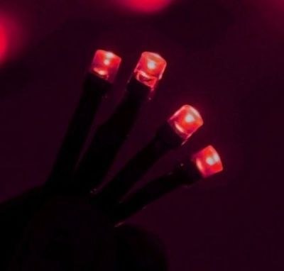 Гирлянда уличная "Бахрома" (Ш:3 м, В:0,6 м, нить темная, красный)