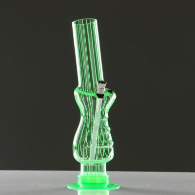 Бонг большой "Изгибы" с наклонной трубкой, микс, 33 см