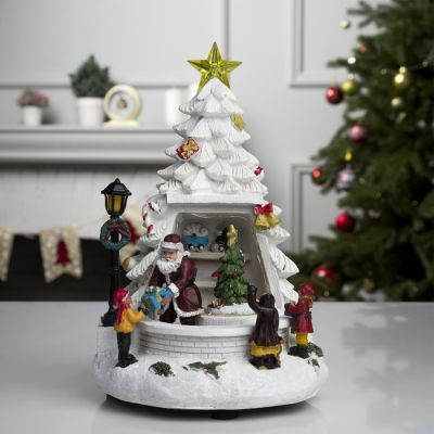 Светодиодная фигура «Ёлка» 10 × 23 × 10 см, полистоун, батарейки ААх3 (не в комплекте), USB, свечение тёплый белый