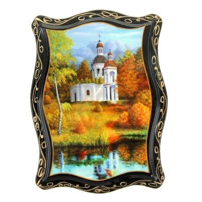 Шкатулка «Пейзаж», 12,5×16,5 см, лаковая миниатюра, микс