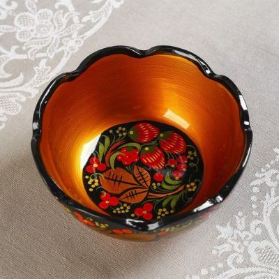 Салатник, резной, 16×10 см, хохлома