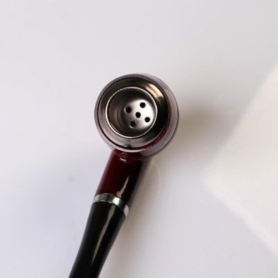 Трубка классическая, ребристая, пластик, коричневая 12х3.5х6 см