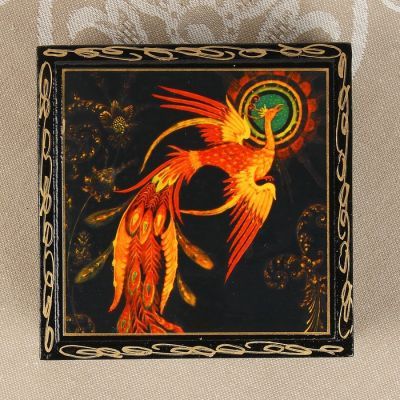 Шкатулка «Жар-птица», 10×10 см, лаковая миниатюра