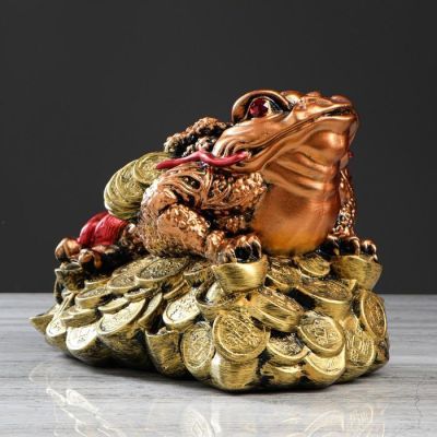 Копилка "Жаба феншуй" бронзовый цвет, 24 см