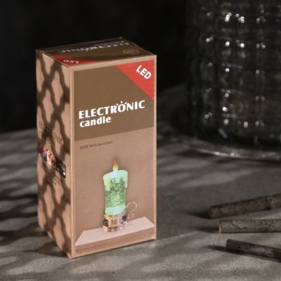 Светодиодная фигура «Красная свеча» 7 × 15 × 7 см, пластик, батарейки AG13х3, свечение тёплое белое