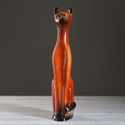 Копилка "Кот", глазурь, коричневая, 48 см