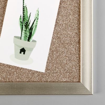 Фоторамка пластик на 3 фото 9х13 см "Блеск золото" 20х40 см